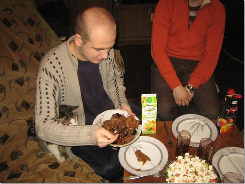 Кот тоже не прочь попробовать